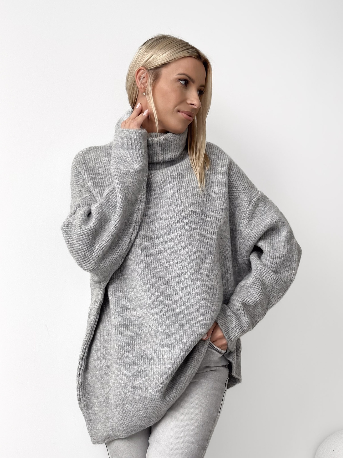 Sweter Maxi Grey