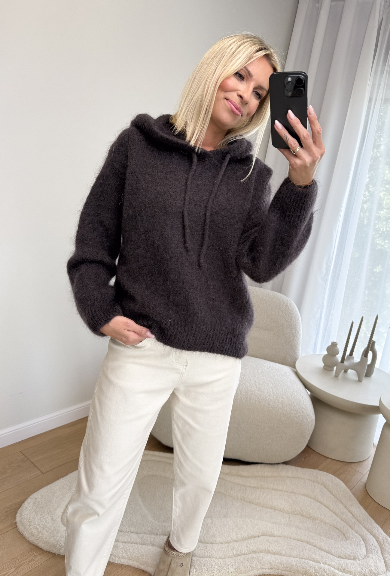 Sweter z Kapturem Brązowy Res 5