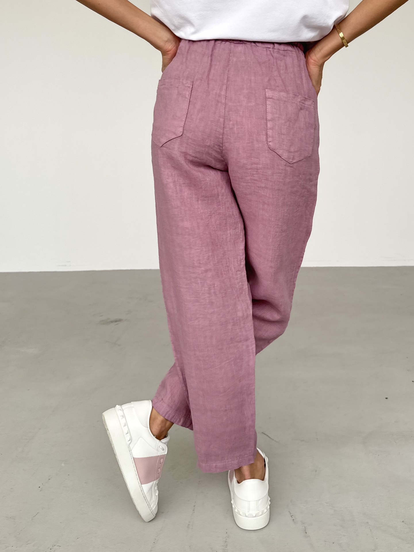 Spodnie Linen Dusty Pink