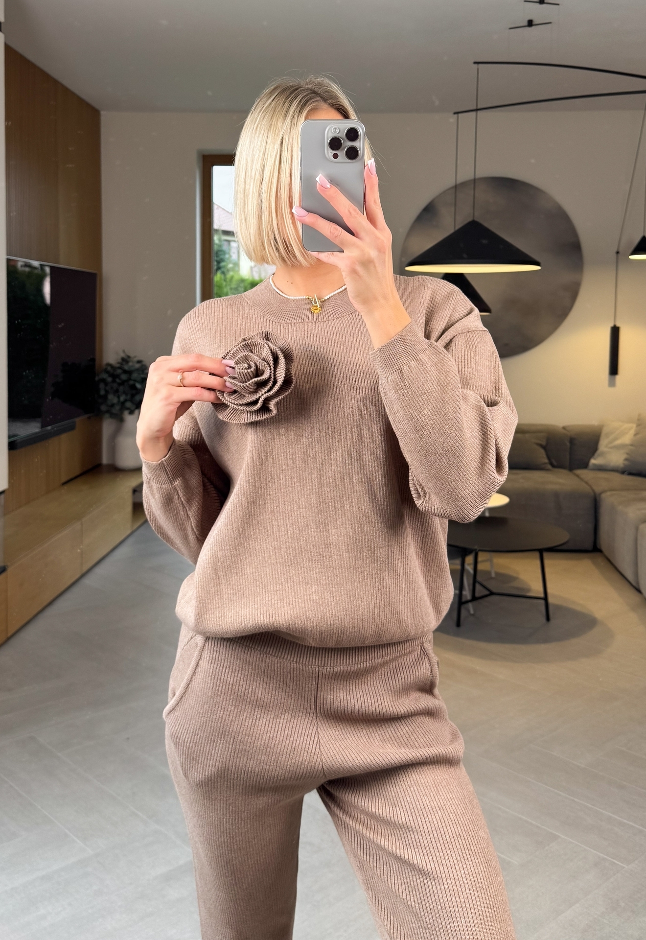 Komplet Sweterkowy Taupe Tes 2