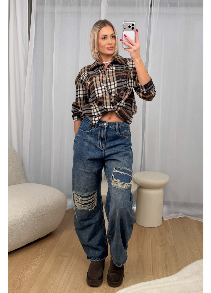 Spodnie Niebieskie z Przetarciami Lara