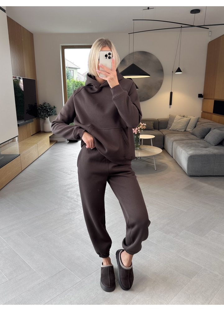 Komplet Ocieplany Brązowy Snugly