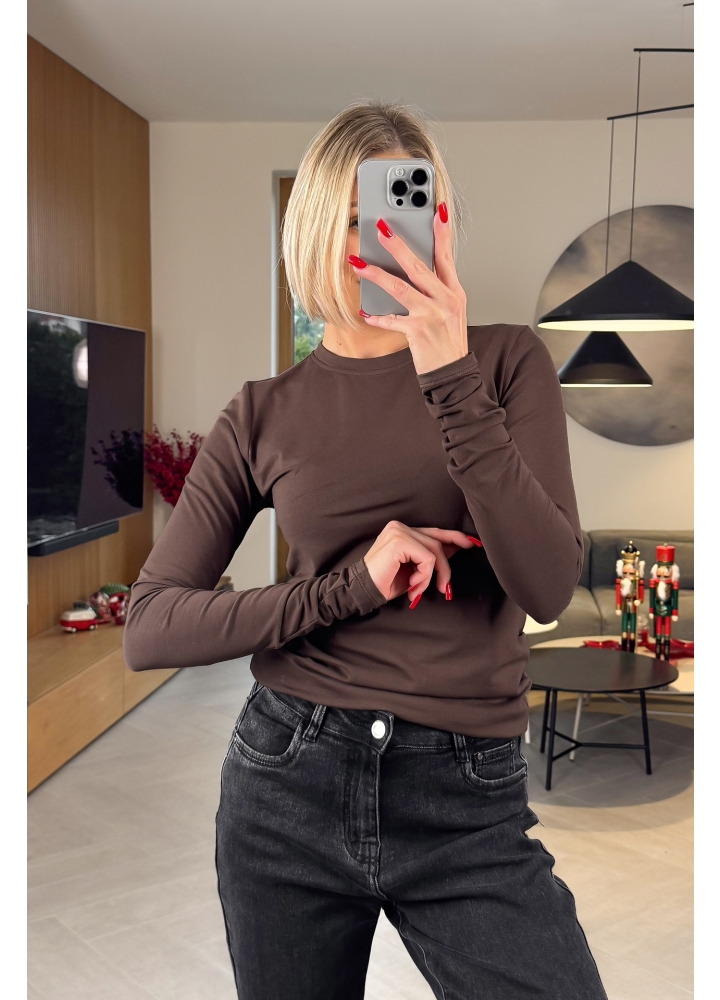 Bluzka Basic Brązowa