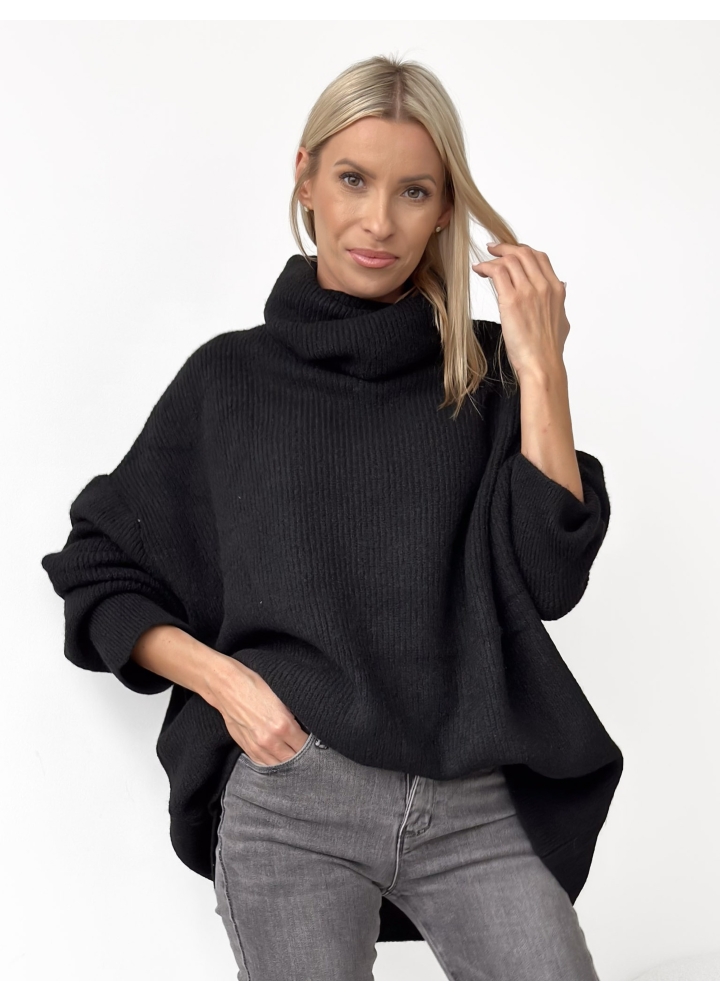 Sweter Czarny Maxi