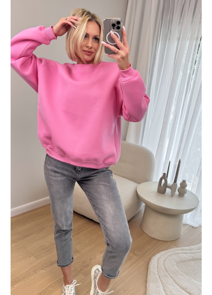 Bluza Ocieplana Różowa Boxy