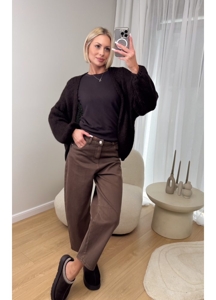 Spodnie Brązowe Ballon Fit