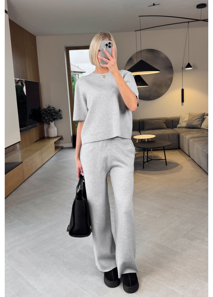 Komplet Sweterkowy Jasnoszary Cante