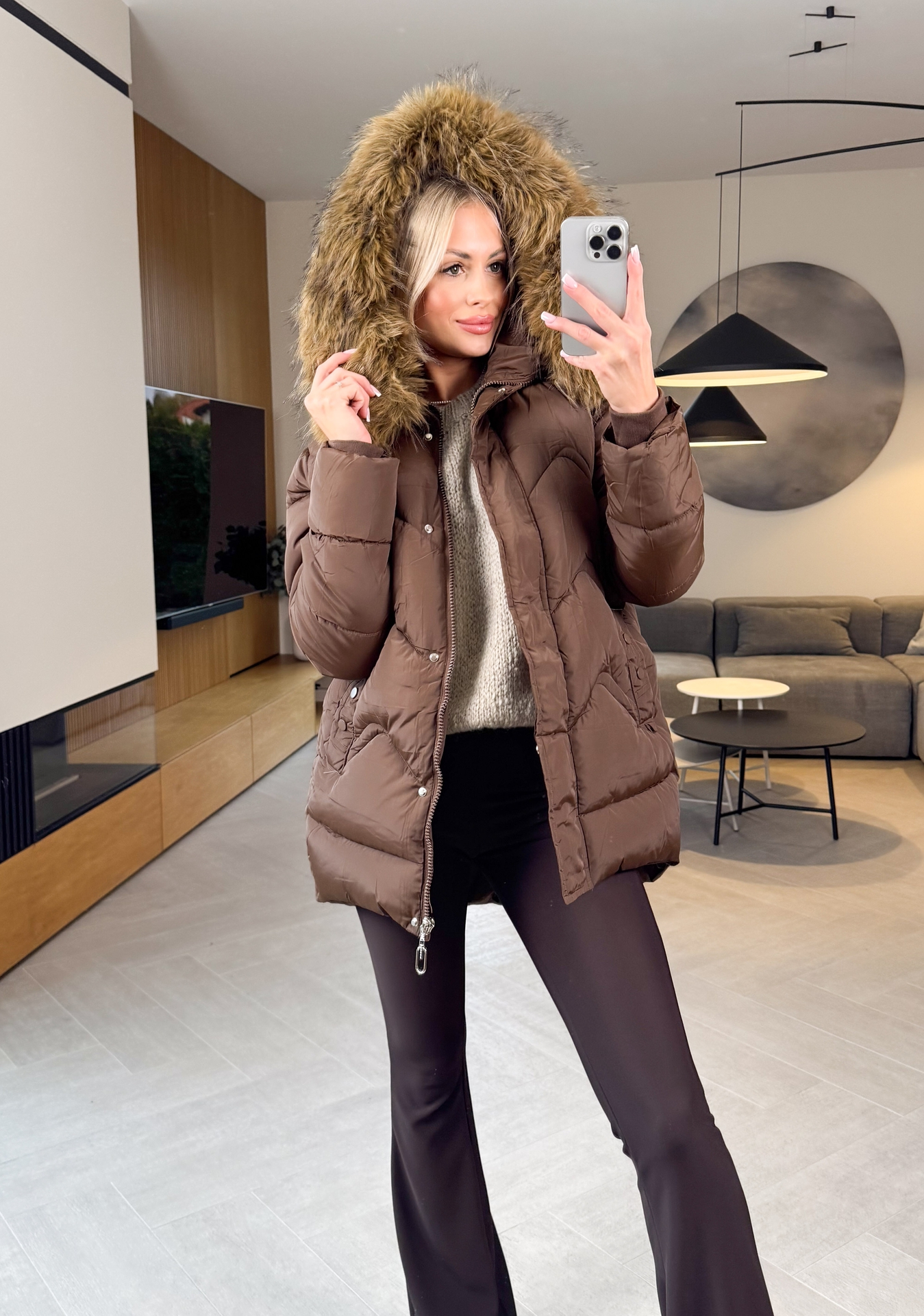 Kurtka Brązowa Fita