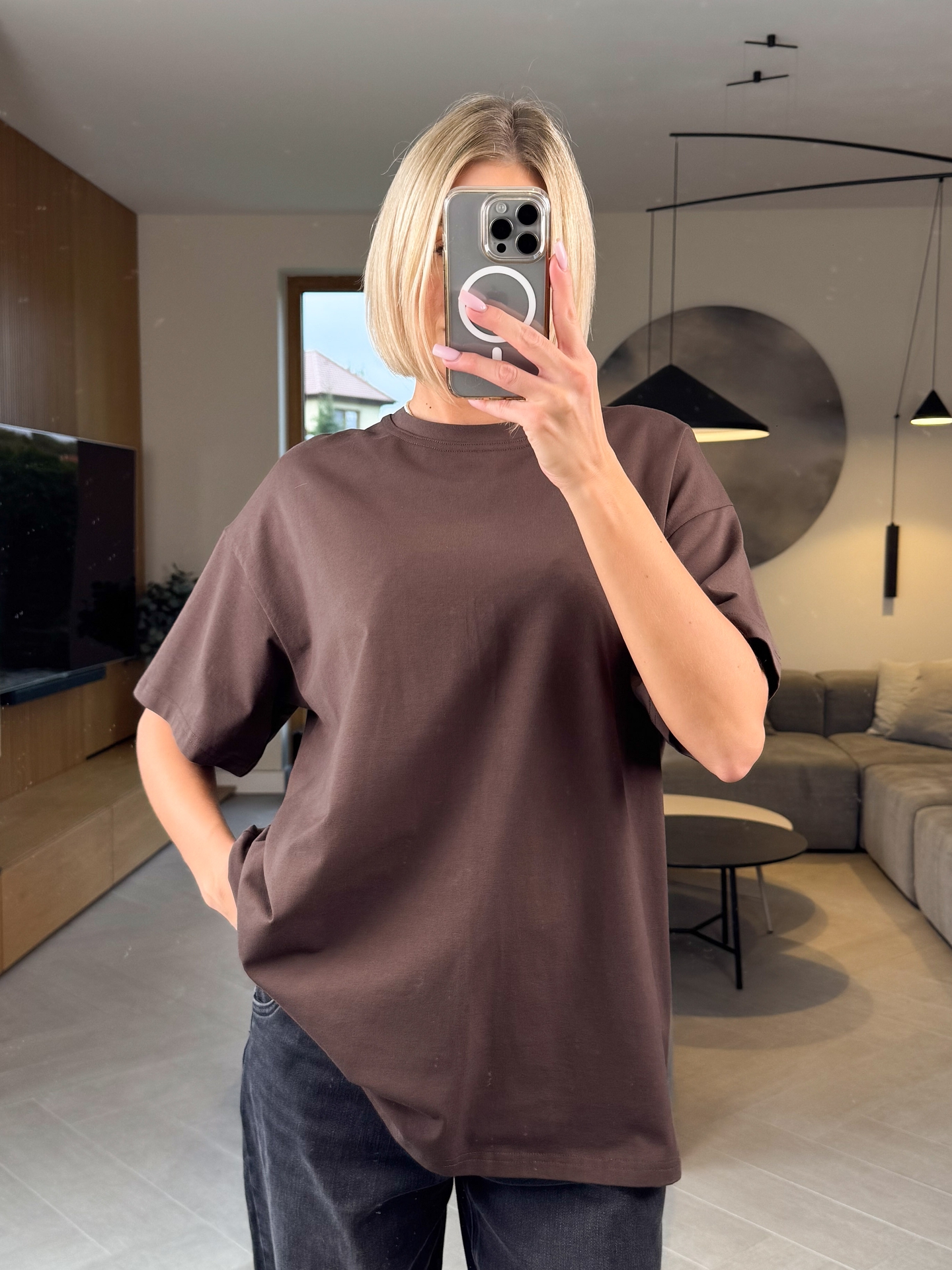 T-shirt Oversize Brązowy