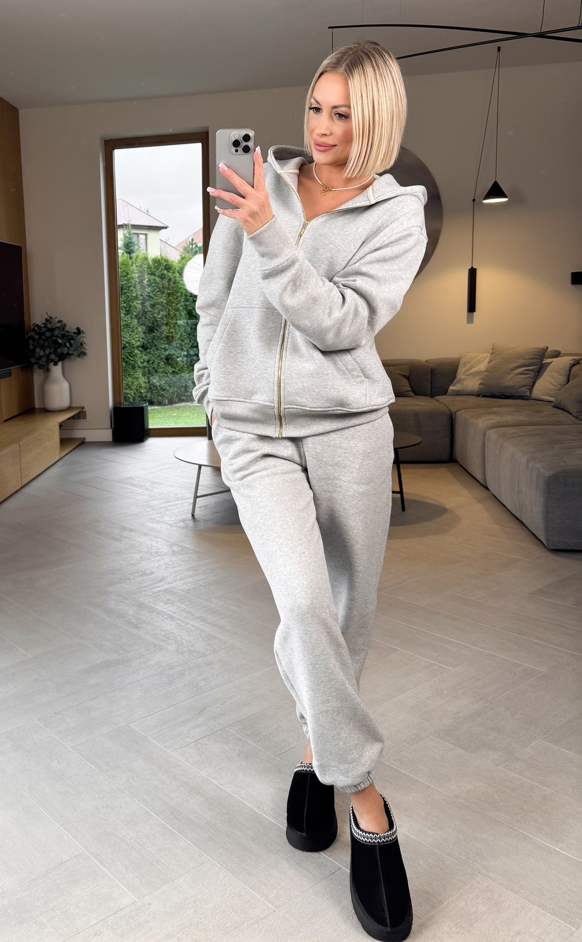 Komplet Dresowy Melanżowy Ocieplany Flow