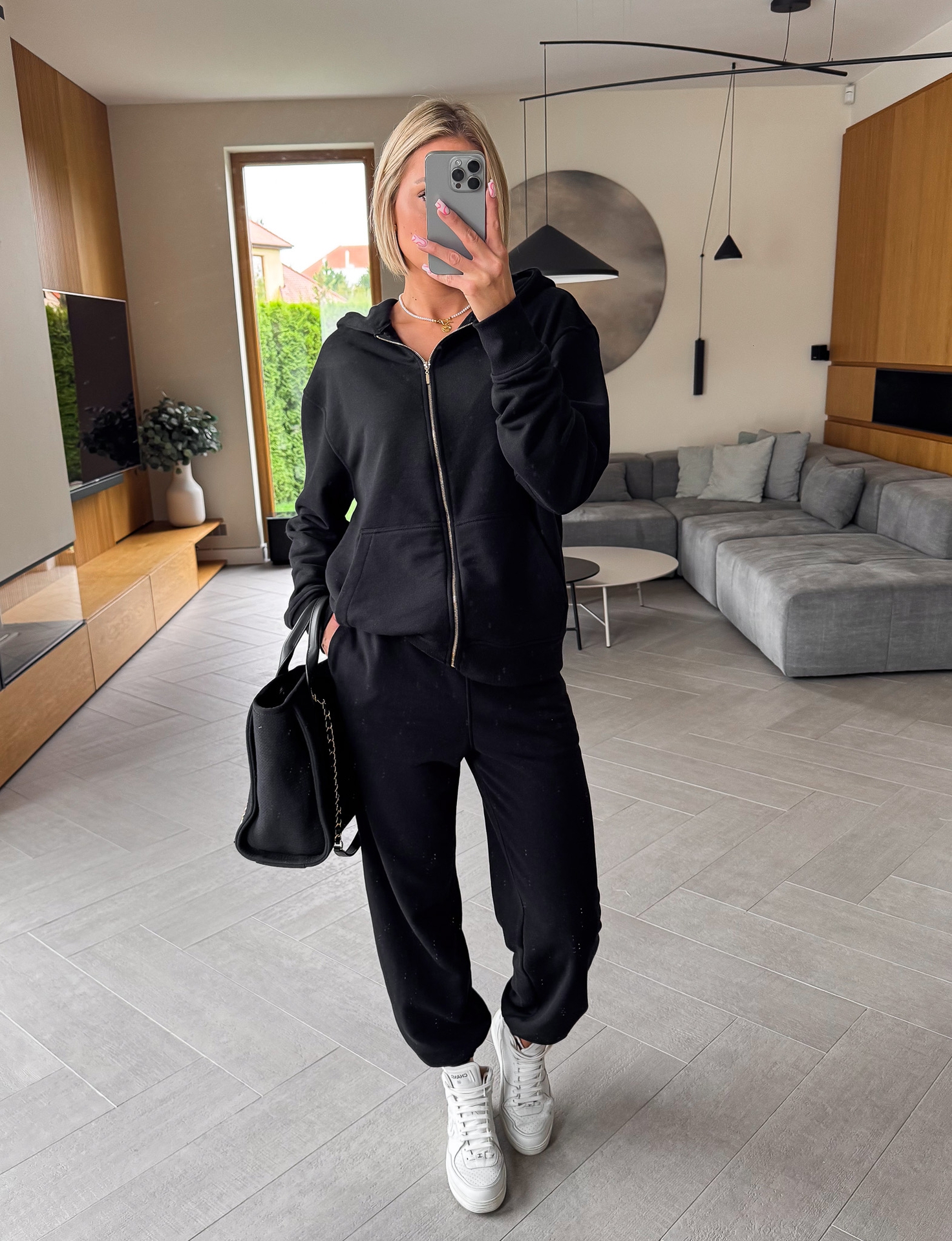 Komplet Dresowy Czarny Nieocieplany Flow